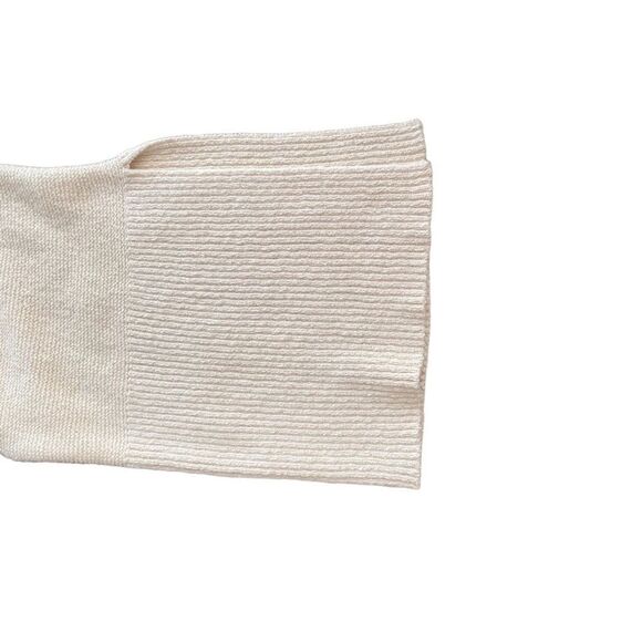 Free People Large Tunic Sweater Dress Crisscross Front Knit Top Boho Cream - Picture 6 of 7